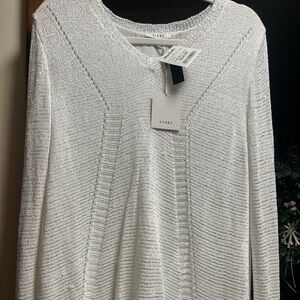 Sioni white silver sequin knit sweater